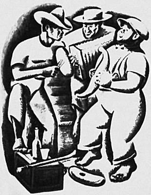 Кьеро Кьеза. «Разговор по-свойски». Рисунок. Сан-Хуан. 1936.