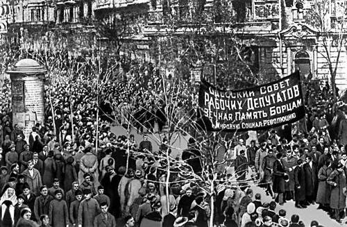 Одесса. Апрель 1919. Демонстрация трудящихся после изгнания англо-французских интервентов.