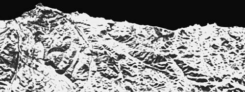 Рис. 5. Радиолокационное изображение горной прибрежной местности.