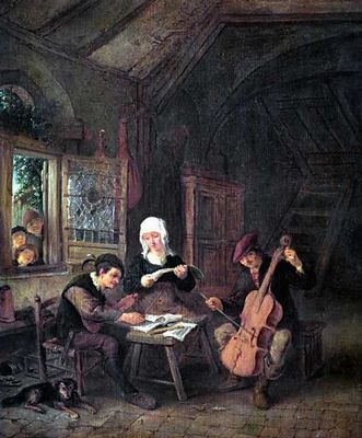 А. ван Остаде. «Деревенские музыканты». 1655. Эрмитаж. Ленинград.