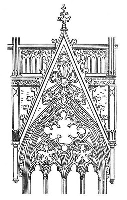 Вимперг на фасаде собора в Кельне (начат в 1248).