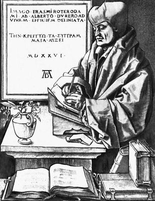 Эразм Ротердамский. Портрет работы А. Дюрера. 1526.