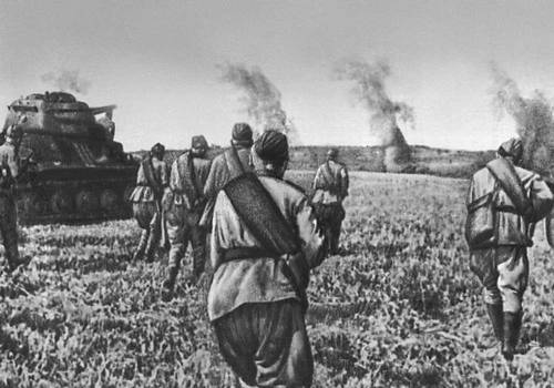 Атака 5-го Гвардейского танкового корпуса Воронежского фронта. Август 1943.