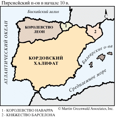 Пиренейский полуостров в начале 10 века