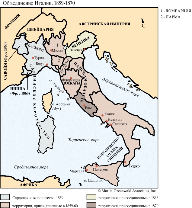 Объединение Италии, 1859-1870