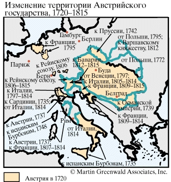 Изменение территории Австрийского государства, 1720-1815