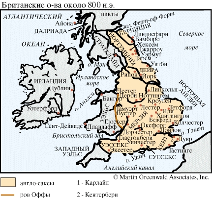 Британские острова около 800 г. н. э.