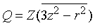 z прямоугольной системы координат, начало которой совпадает с центром ядра. В этом выражении Z - заряд ядра, или его атомный номер, z - координата протона в ядре, r - расстояние от протона до центра ядра, а черта над выражением в скобках означает усреднение плотности заряда по всему ядру. Можно показать, что в сферически симметричном случае Q = 0.