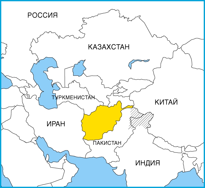 На карте Средней Азии