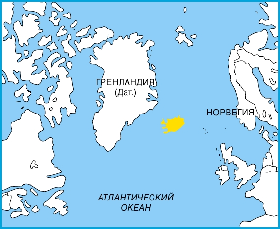 Положение Исландии на карте