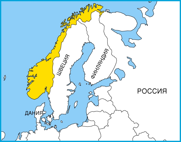 На карте Скандинавии