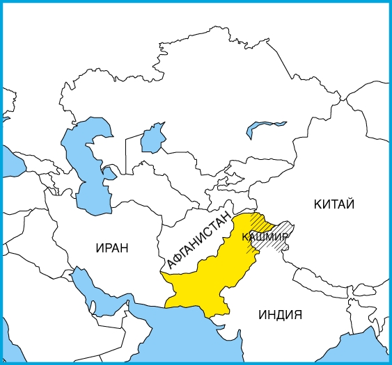 На карте Южной Азии 