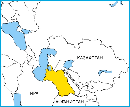 На карте Средней Азии