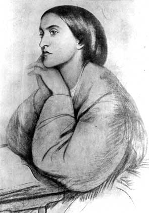КРИСТИНА РОССЕТТИ. Рисунок Д.Г.Россетти (1866).