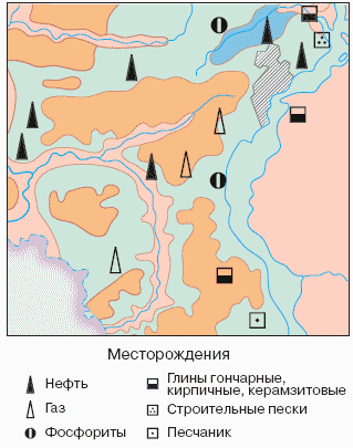 Фрагмент карты полезных ископаемых