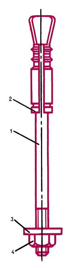 Pис. 1. Cхема анкера c механическим замком: 1 - анкер; 2 - полумуфта; 3 - опорная <a href=