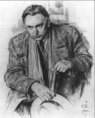 К. А. Федин. Портрет работы Г. Верейского. 1940 г.