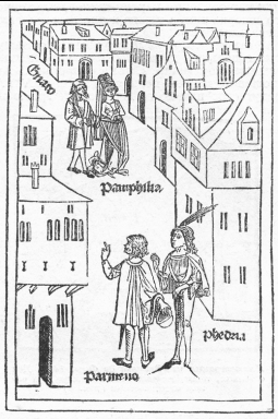 Иллюстрация из нитгартова перевода «Евнуха» Теренция, 1486. Двухмерное изображение (рис. 4)