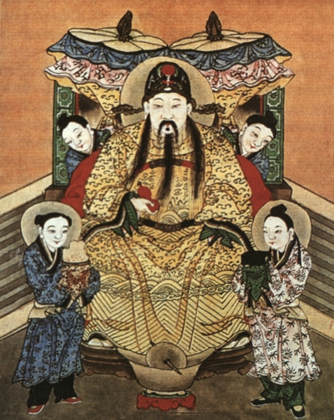 Яо-ван — покровитель медицины в Древнем Китае. Лубочная картина конца XIX в