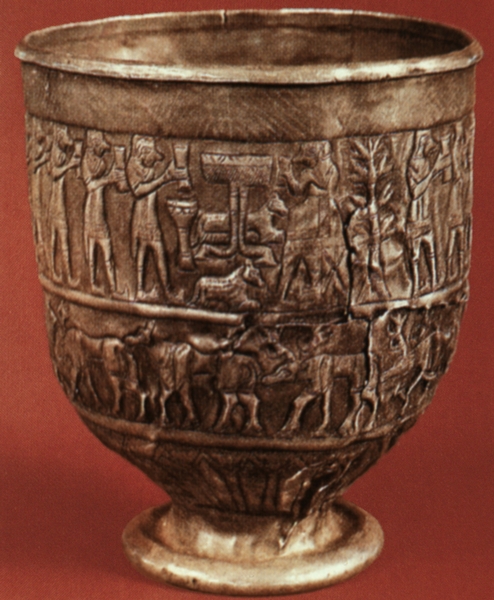 Серебряная чаша с изображением ритуальной сцены. Триалети (территория современной Грузии). 2000—1500 лет до н. э