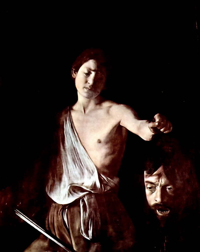 Микеланджело Меризи де Караваджо.     Давид с головой Голиафа.    1605-1606 гг.