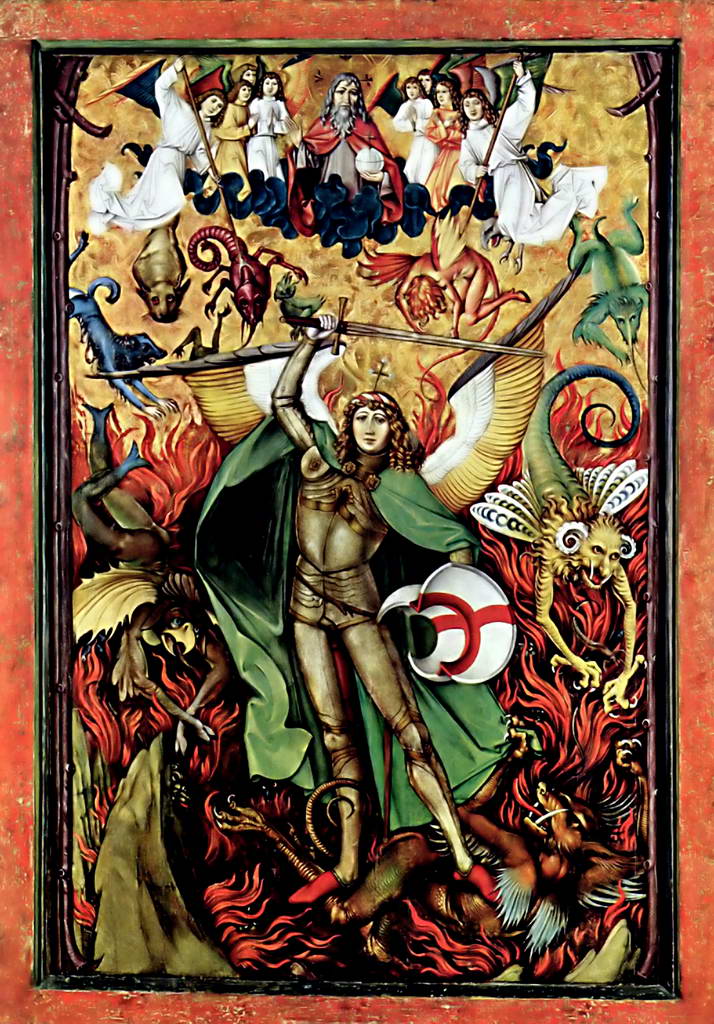 Ханс Лей Старший. Изгнание падших ангелов. Битва архангела Михаила с Люцифером. Около 1500 г.