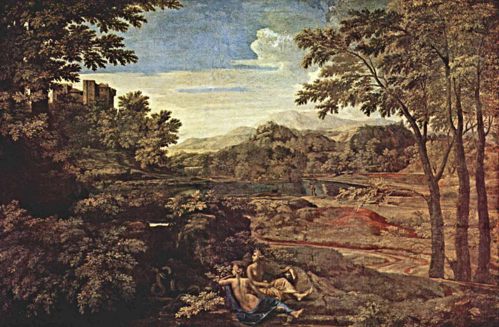 Никола Пуссен. Пейзаж с двумя нимфами. 1659 г.