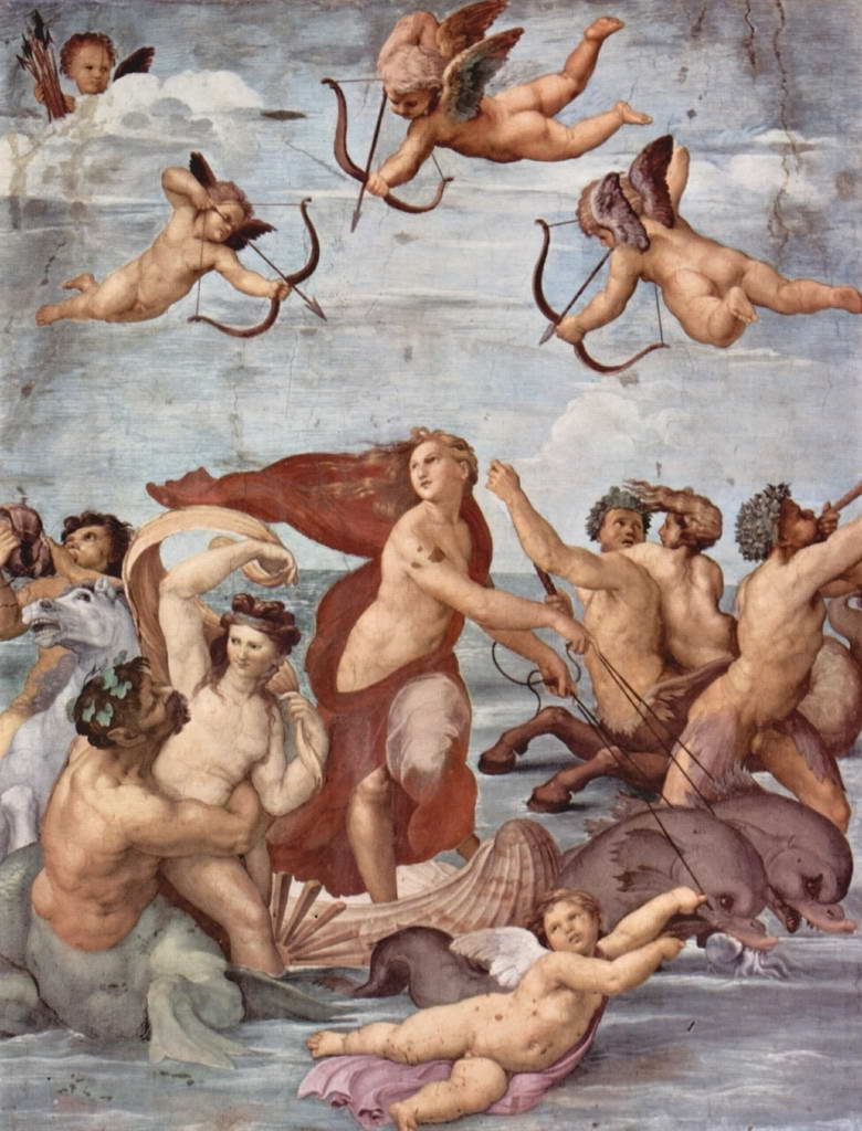 Рафаэль Санти.  Фреска из виллы Фарнезина: триумф Галатеи.  1511 г.
