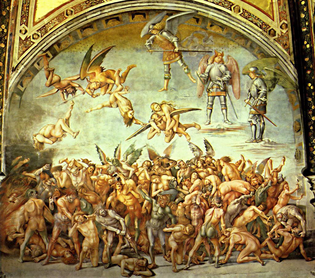Лука Синьорелли.  Фреска из собора в Орвието: души проклятых  1499-1505 гг.