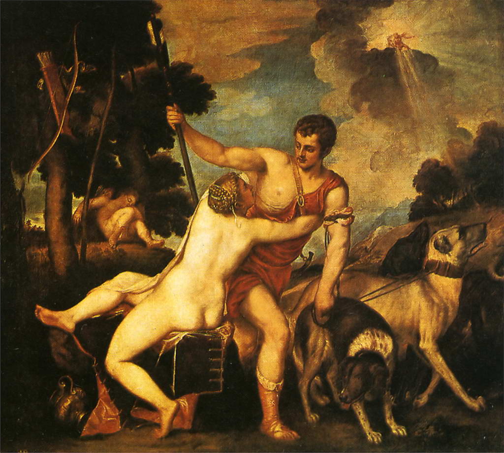 Тициан Вечеллио.  Венера и Адонис.    1553 г.
