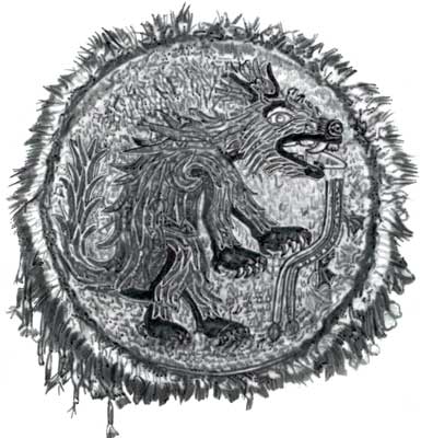 Изображение койота на ацтекском гербе.