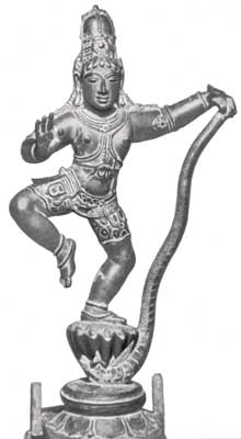 Кришна, побеждающий демона Калию.