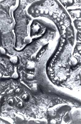 Изображение лошади на галльской монете.