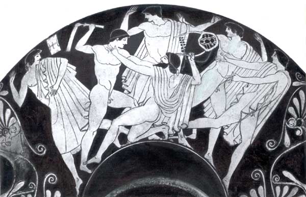 Геракл в гневе наносит смертельный удар Лину.