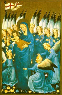 Дева Мария с младенцем и ангелами.