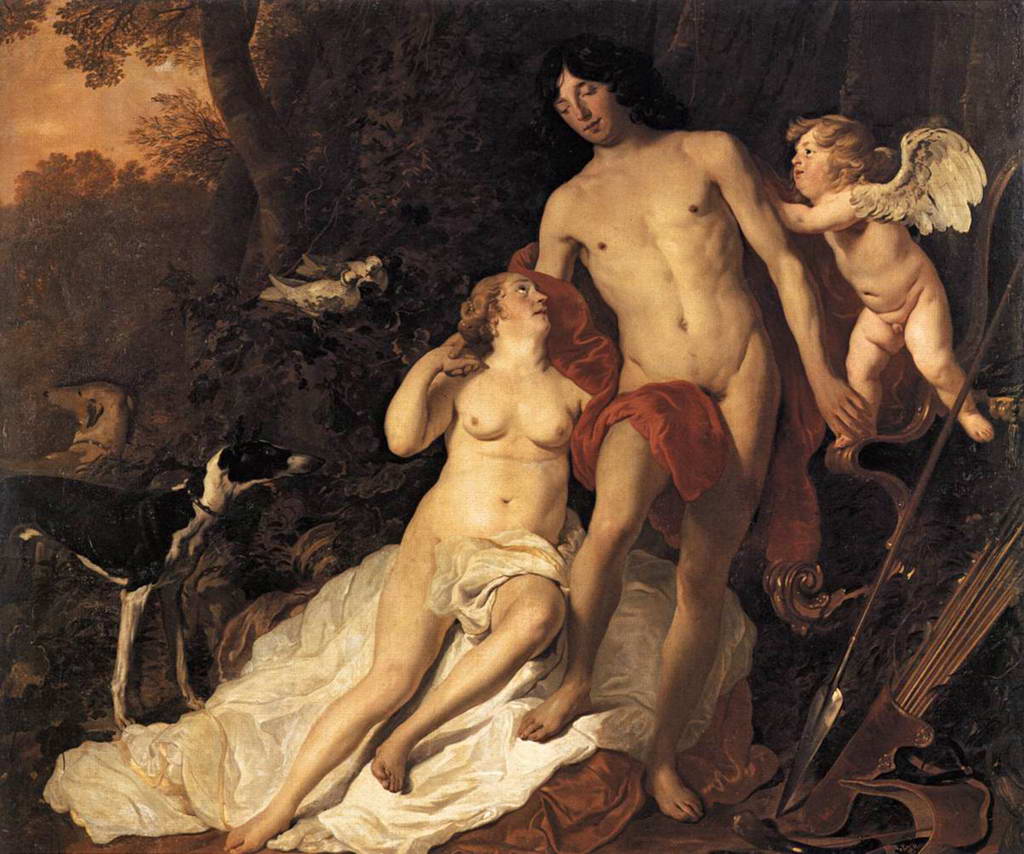 Якоб Адрианс Бакер.    Венера и Адонис.    Около 1650 г.