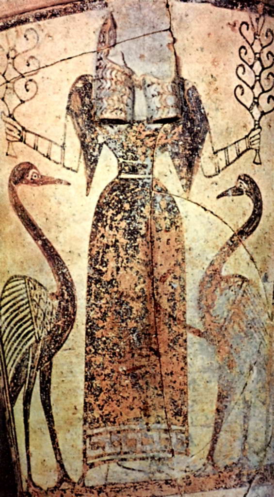 Богиня Артемида. Роспись урны. Деталь 7 в. до н.э.