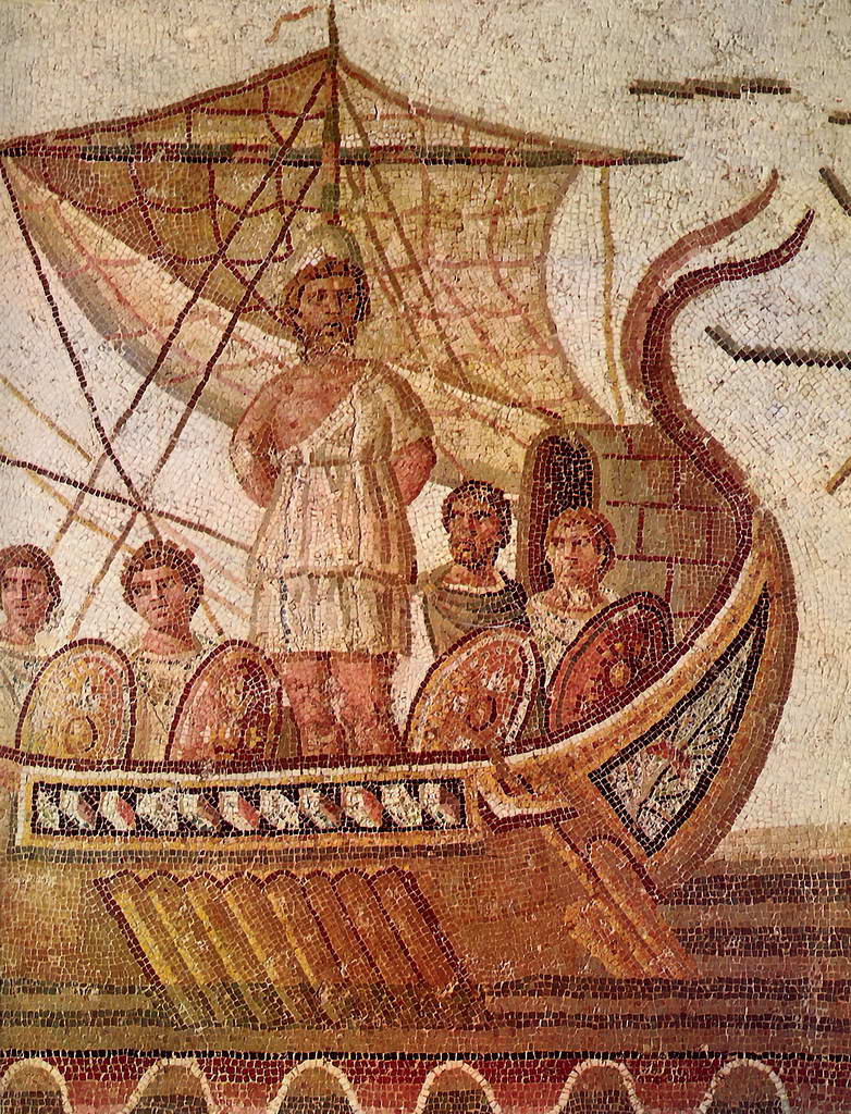 Римская мозаика с изображением сцены из 