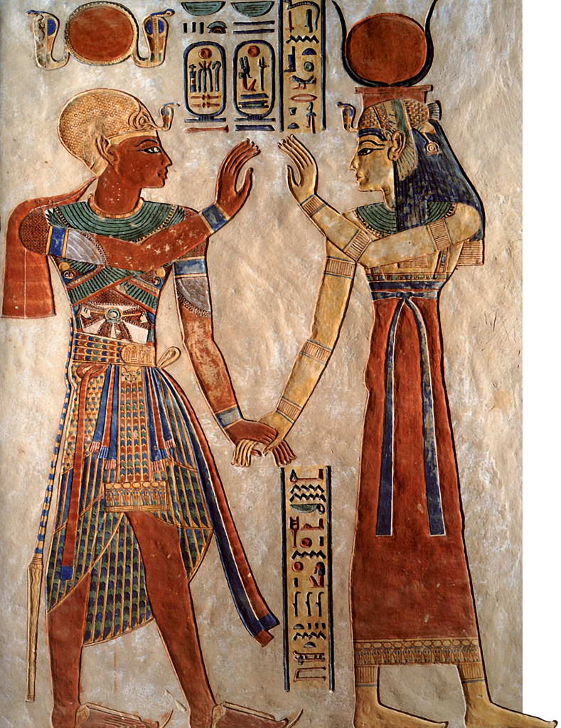 Гробница царевича Амон-хер-хеп-шефа:  отец царевича Рамсес III и богиня Исида. Около 1160 г. до н.э.
