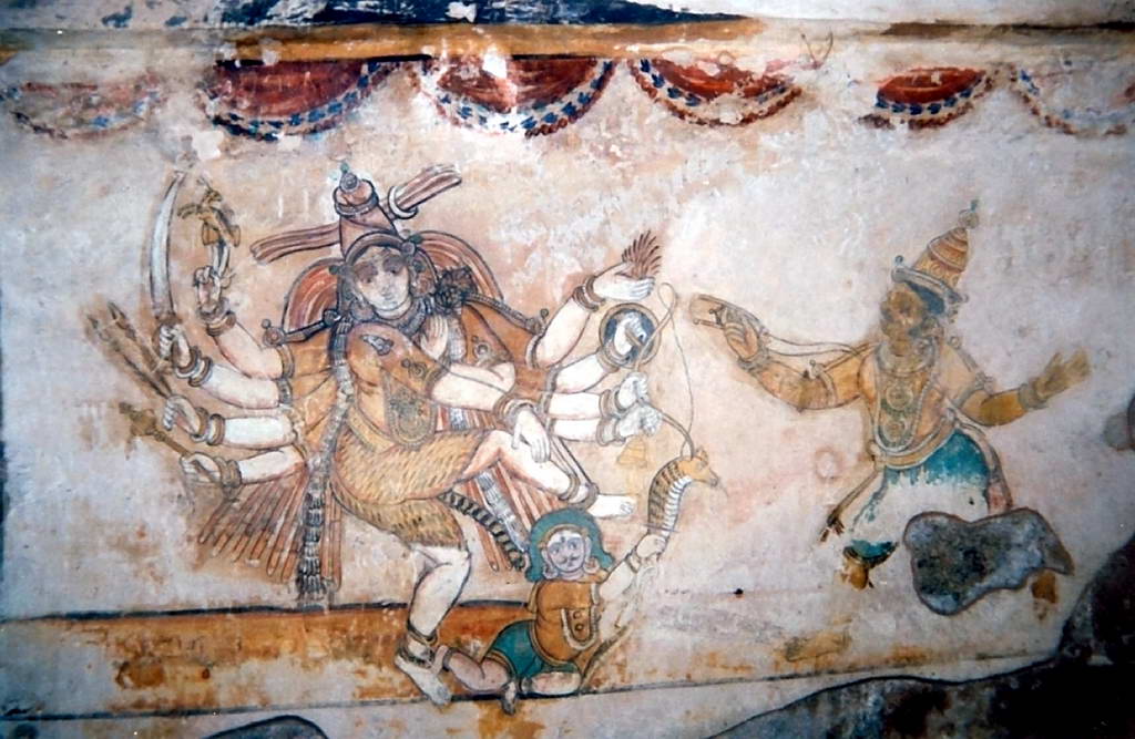 Танцующий Шива. Танджорская фреска. Храм Брихадишвара    17 в.