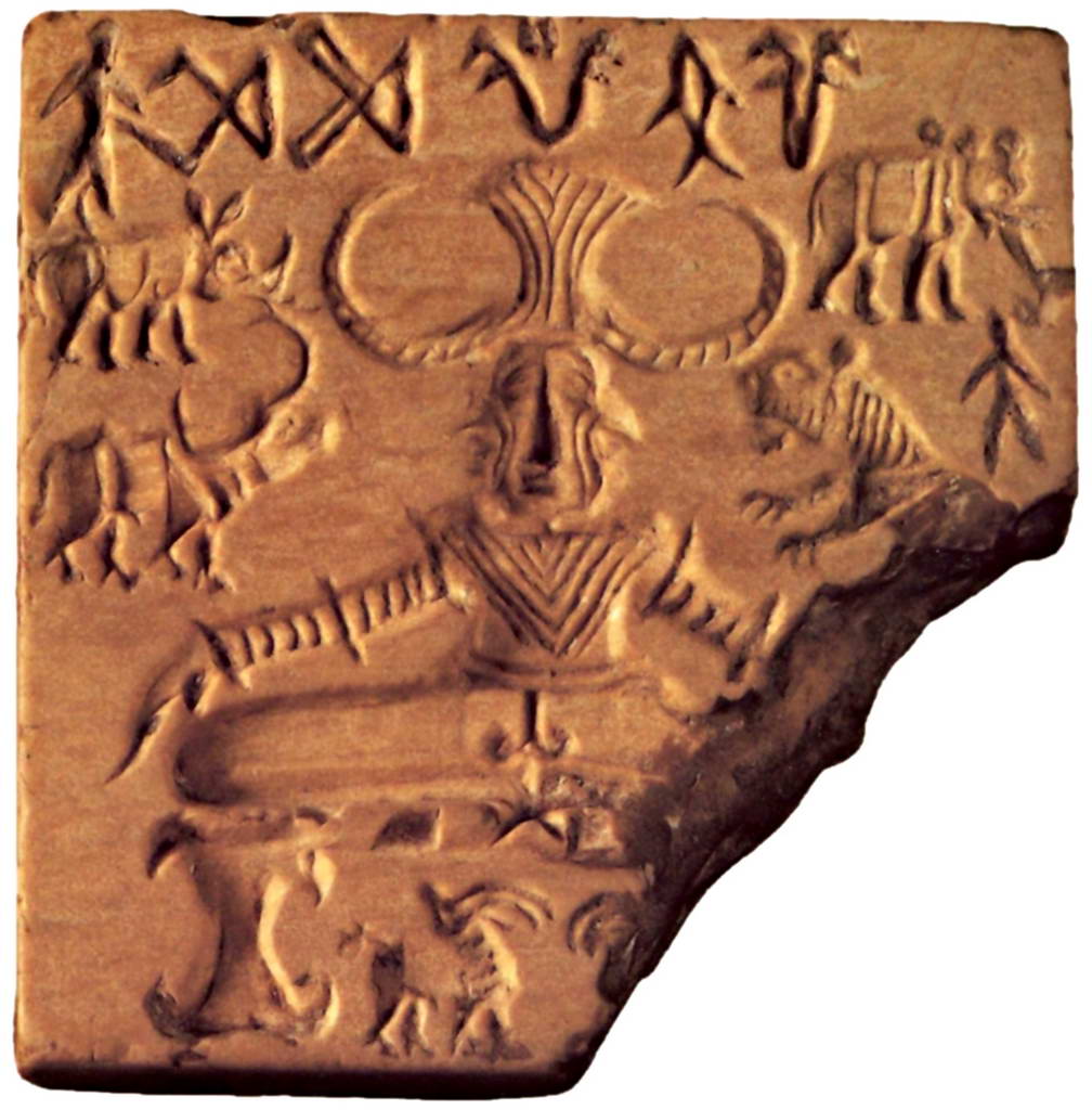 Священное изображение. Оттиск стеатитовой печати из раскопок в Мохенджо-Даро    3 тыс. до н.э.