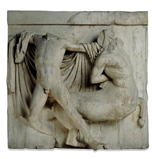 Битва между кентавром и лапифом. Метопа с Парфенона. Около 490 г. до н.э.