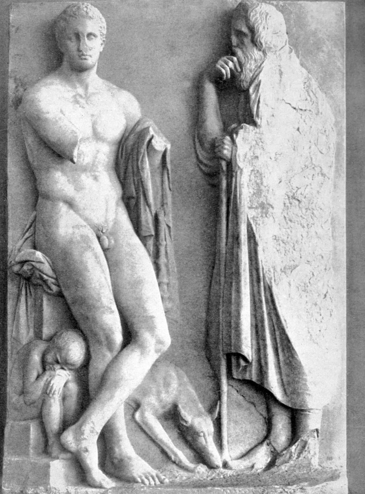 Скопас (?) (Древняя Греция). Надгробие юноши. Мрамор. Около 340 до н.э. Национальный археологический музей. Афины.