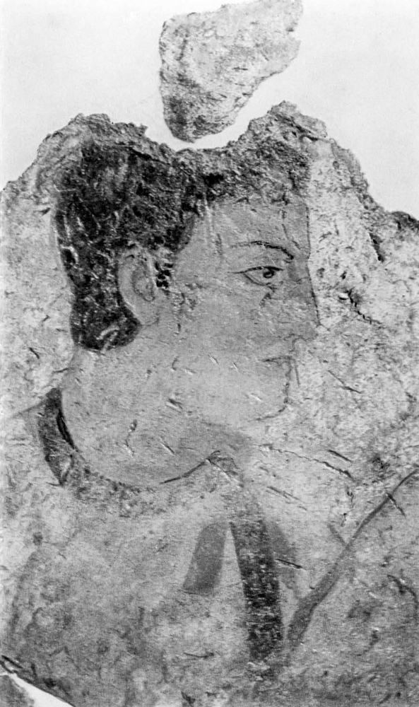Голова юноши. Настенная роспись из буддийского монастыря Фаяз-Тепе. 1 - 2 вв.