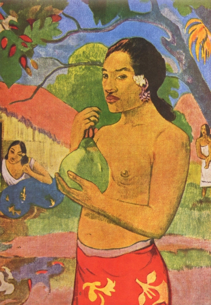 Tahitische Frau mit Frucht, Detail