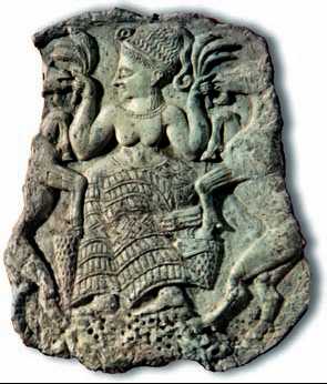 «Богиня плодородия». Рельеф из Угарита (Финикия). Слоновая кость. 14 в. до н. э.