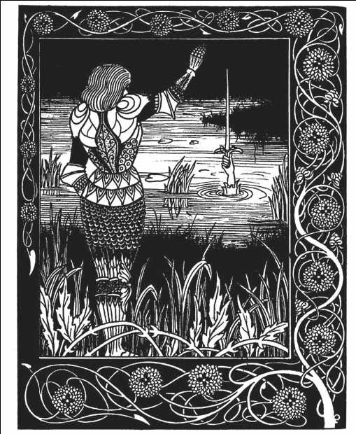 О. Бёрдсли. Иллюстрация к книге Т. Мэлори «Смерть короля Артура». 1893—94 гг.