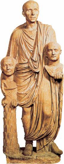 «Патриций с бюстами предков». Мрамор. 1 в. до н. э. Капитолийские музеи. Рим