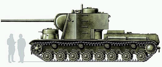 Рис.7.Сверхтяжелый танк КВ-5, СССР, проект 1941г.

