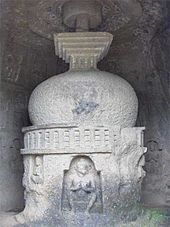 A white Buddhist stupa.